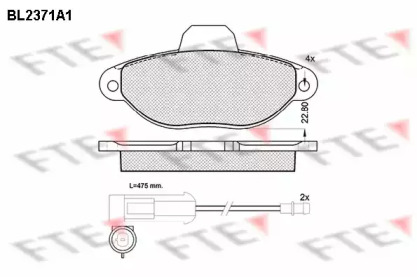 Комплект тормозных колодок FTE BL2371A1