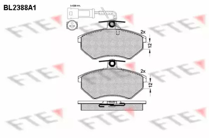 Комплект тормозных колодок FTE BL2388A1