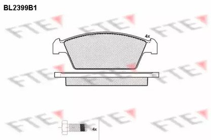 Комплект тормозных колодок FTE BL2399B1