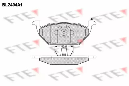 Комплект тормозных колодок FTE BL2404A1