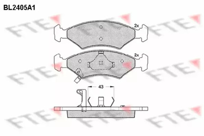 Комплект тормозных колодок FTE BL2405A1