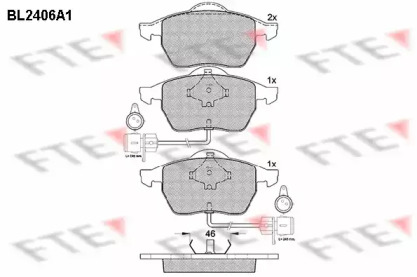 Комплект тормозных колодок FTE BL2406A1