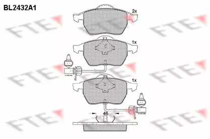 Комплект тормозных колодок FTE BL2432A1