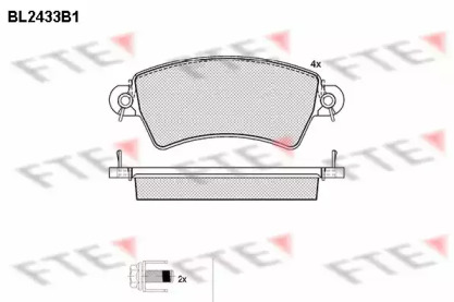 Комплект тормозных колодок FTE BL2433B1