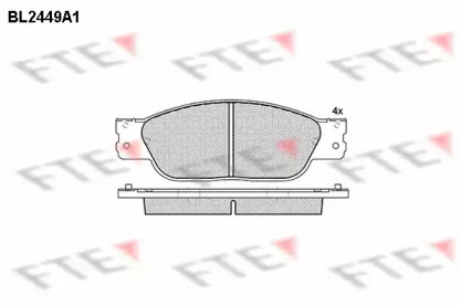 Комплект тормозных колодок FTE BL2449A1