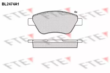 Комплект тормозных колодок FTE BL2474A1