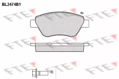 Комплект тормозных колодок FTE BL2474B1