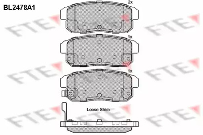 Комплект тормозных колодок FTE BL2478A1