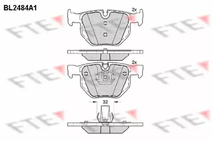 Комплект тормозных колодок FTE BL2484A1