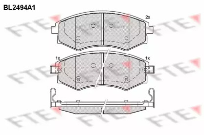 Комплект тормозных колодок FTE BL2494A1