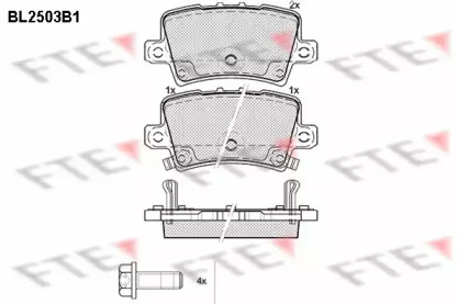 Комплект тормозных колодок FTE BL2503B1