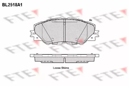 Комплект тормозных колодок FTE BL2518A1