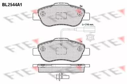 Комплект тормозных колодок FTE BL2544A1