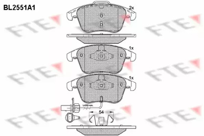 Комплект тормозных колодок FTE BL2551A1