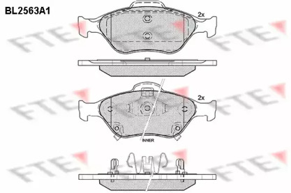 Комплект тормозных колодок FTE BL2563A1