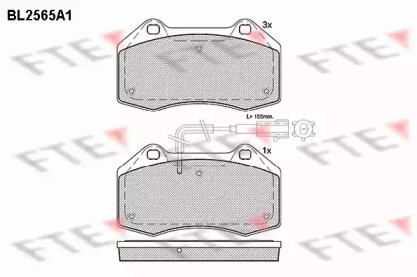 Комплект тормозных колодок FTE BL2565A1