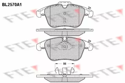 Комплект тормозных колодок FTE BL2570A1