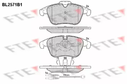 Комплект тормозных колодок FTE BL2571B1