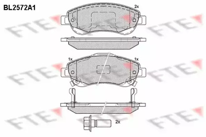 Комплект тормозных колодок FTE BL2572A1