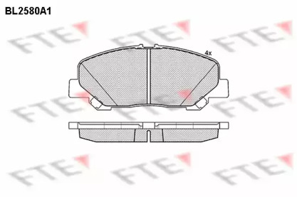 Комплект тормозных колодок FTE BL2580A1