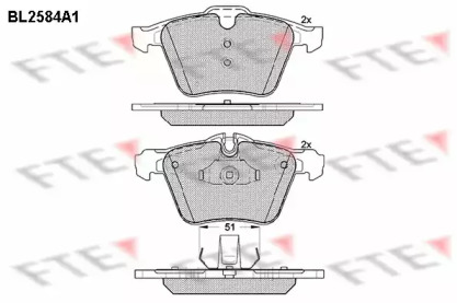 Комплект тормозных колодок FTE BL2584A1