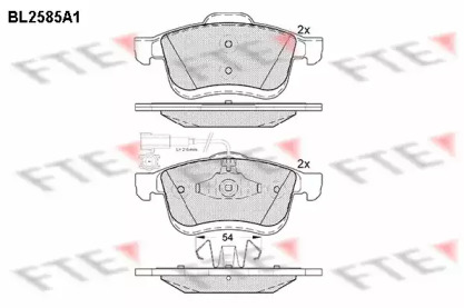 Комплект тормозных колодок FTE BL2585A1