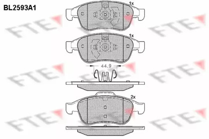 Комплект тормозных колодок FTE BL2593A1