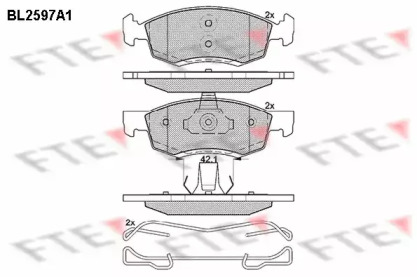 Комплект тормозных колодок FTE BL2597A1