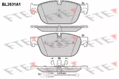 Комплект тормозных колодок FTE BL2631A1