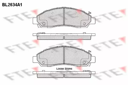 Комплект тормозных колодок FTE BL2634A1