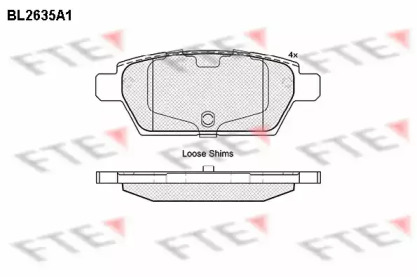 Комплект тормозных колодок FTE BL2635A1