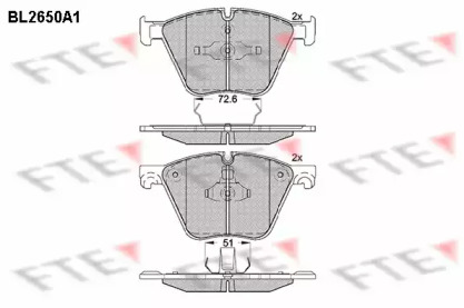 Комплект тормозных колодок FTE BL2650A1