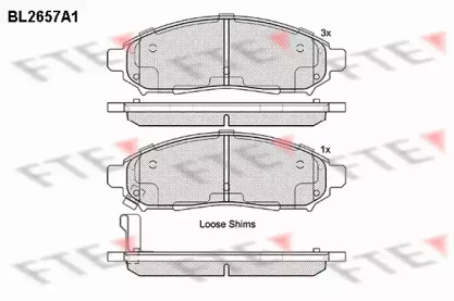 Комплект тормозных колодок FTE BL2657A1