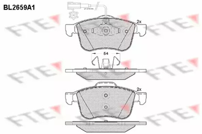 Комплект тормозных колодок FTE BL2659A1