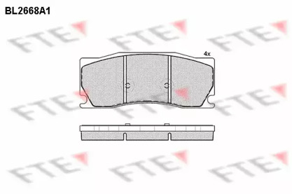 Комплект тормозных колодок FTE BL2668A1