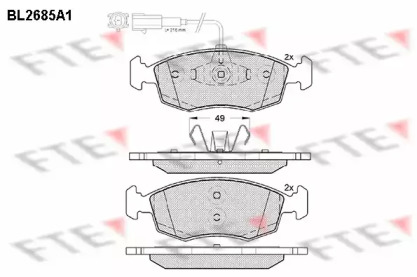 Комплект тормозных колодок FTE BL2685A1