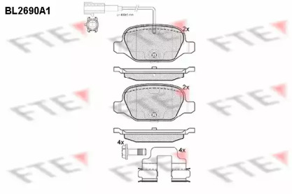 Комплект тормозных колодок FTE BL2690A1