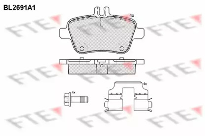 Комплект тормозных колодок FTE BL2691A1