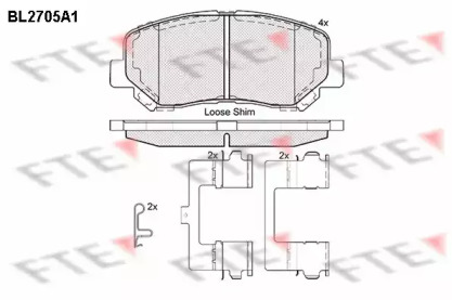 Комплект тормозных колодок FTE BL2705A1