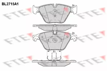 Комплект тормозных колодок FTE BL2715A1