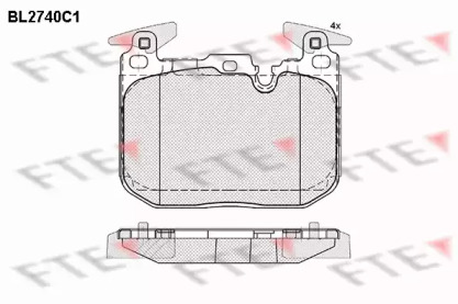 Комплект тормозных колодок FTE BL2740C1