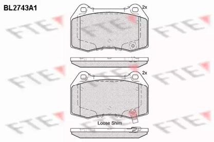 Комплект тормозных колодок FTE BL2743A1