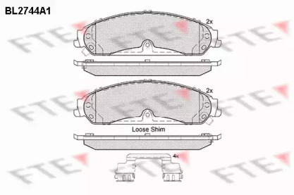Комплект тормозных колодок FTE BL2744A1