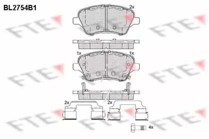 Комплект тормозных колодок FTE BL2754B1