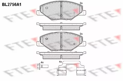 Комплект тормозных колодок FTE BL2756A1