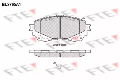 Комплект тормозных колодок FTE BL2765A1