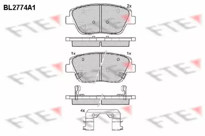 Комплект тормозных колодок FTE BL2774A1