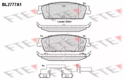 Комплект тормозных колодок, дисковый тормоз FTE BL2777A1