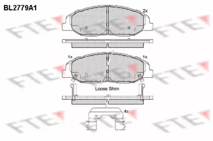 Комплект тормозных колодок, дисковый тормоз FTE BL2779A1