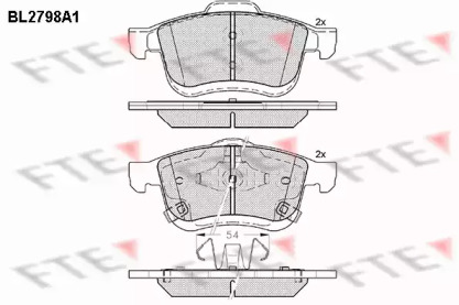 Комплект тормозных колодок FTE BL2798A1